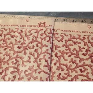Vintage Waverly Fabric Cotton 113 x 54 Pink White Coral Branch Scotchgard